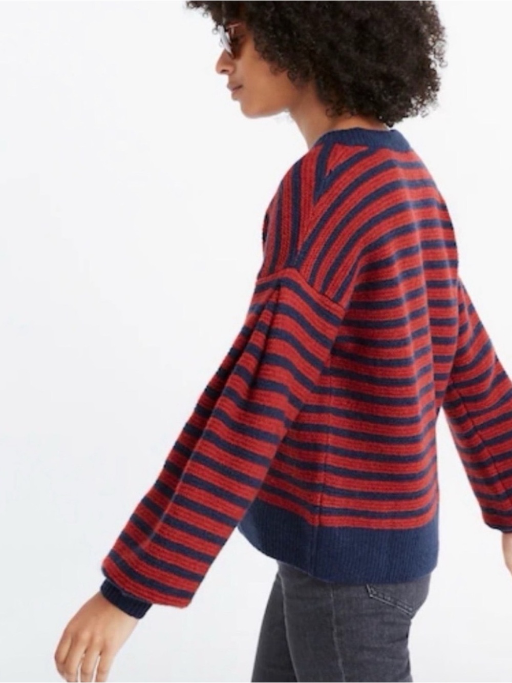 Madewell Grady Striped Crewneck Sweater Size L